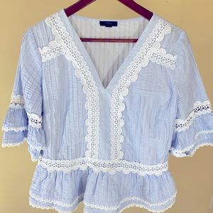 J Crew pleated lace tunic